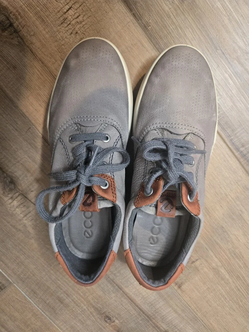 Mens Ecco gray brown sneakers size 39